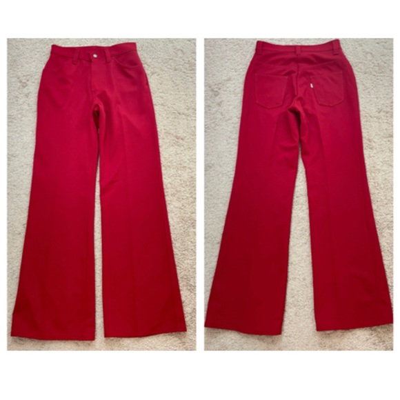 Vintage Levis for Gals Sta-Prest Big E White Tab RARE Retro 60s 70s Flared Pants - Picture 10 of 16